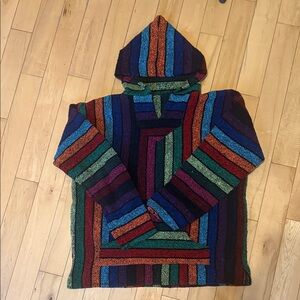 Colorful Striped Hooded Men's Sweater